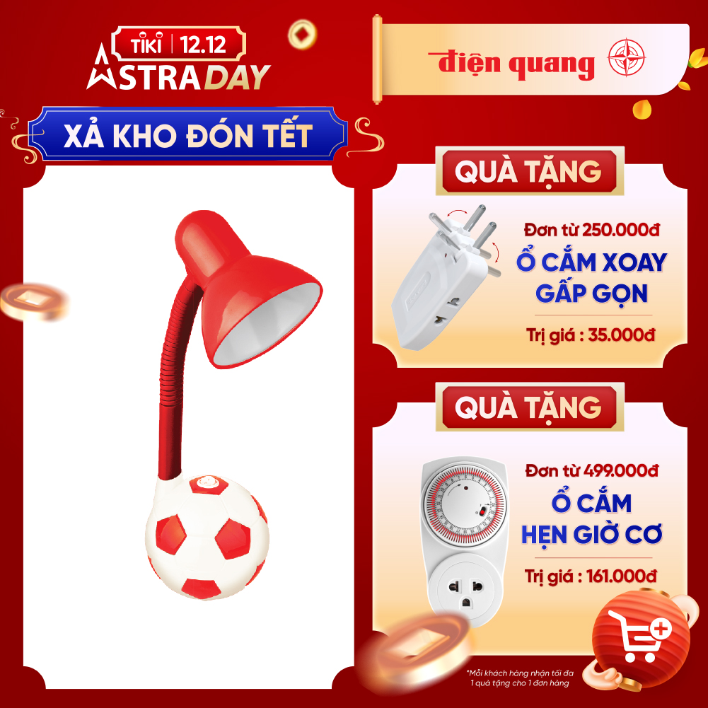 Đèn Bàn Trái Banh Điện Quang ĐQ DKL01 RBW B – Trắng Phối Đỏ