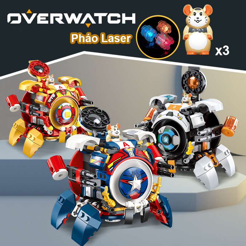 Đồ Chơi Lắp Ghép Xếp Hình Mô Hình Robot Mech OVERWATCH Wreaking Ball 12in1 Với 200+ Mảnh Ghép