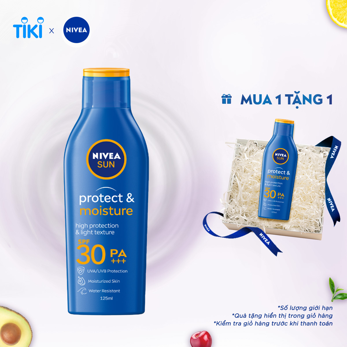 [MUA 1 TẶNG 1] Sữa Chống Nắng &amp; Dưỡng Ẩm Toàn Thân NIVEA SPF30 (125ml)