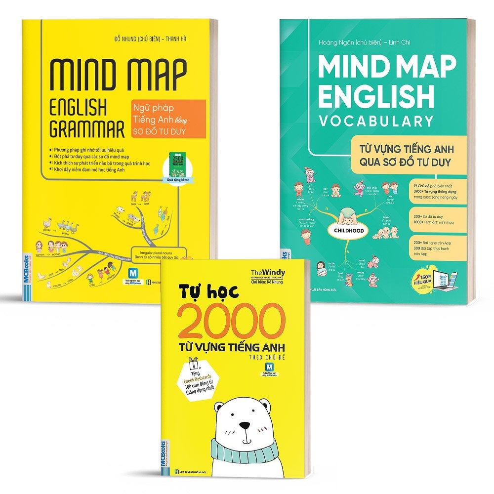 Sách - Combo Mindmap English và Tự Học 2000 Từ Vựng Tiếng Anh - MC
