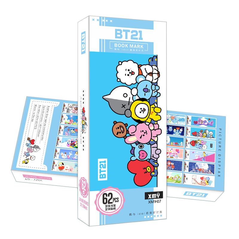 Bookmark BT21 BTS 62pcs mới