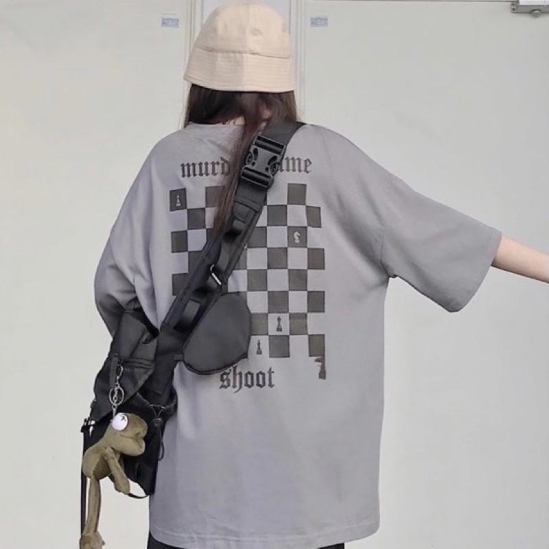 Áo thun tay lỡ BÀN CỜ ️/ Nam Nữ Unisex/ Jaystoree Kiểu áo phông cổ tròn form rộng