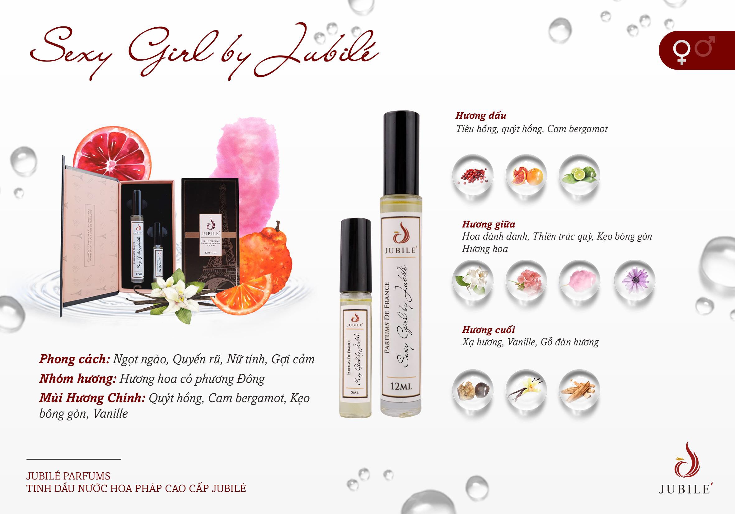 Tinh dầu nước hoa nữ S.e.x.y Girl by Jubilé (set 17ml)