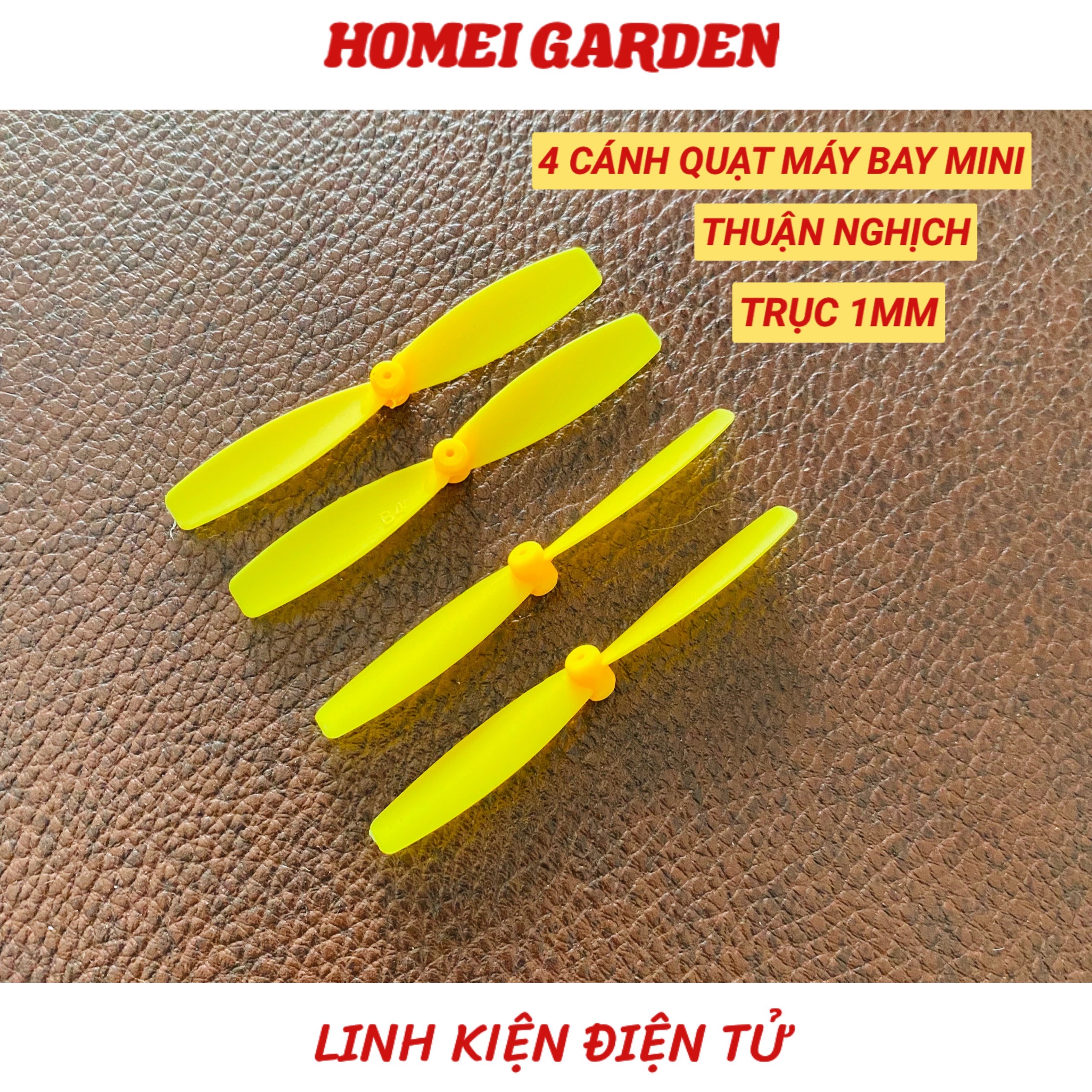 4 cánh quạt máy bay mini thuận nghịch 54,3mm trục 1mm - HM0098