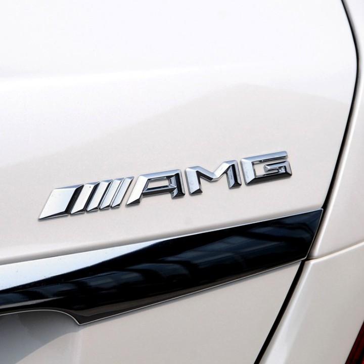 Decal tem chữ hợp kim inox AMG dán xe đuôi ô tô G40613