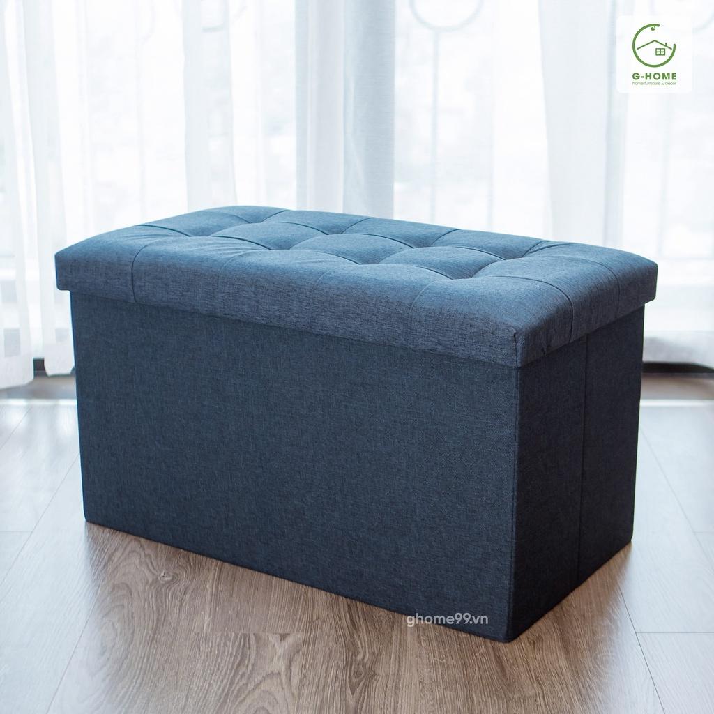 Ghế đựng đồ đa năng hộp đựng quần áo, ghế hộp sofa đựng quần áo, chăn màn khung gỗ bọc vải chắc chắn