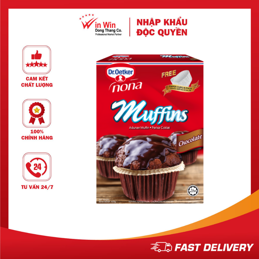 Bột Làm Bánh Muffins Socola Dr. Oetker 425g (Thương Hiệu Đức - SX Malaysia) - Date 31/10/2024 + Móp nhẹ