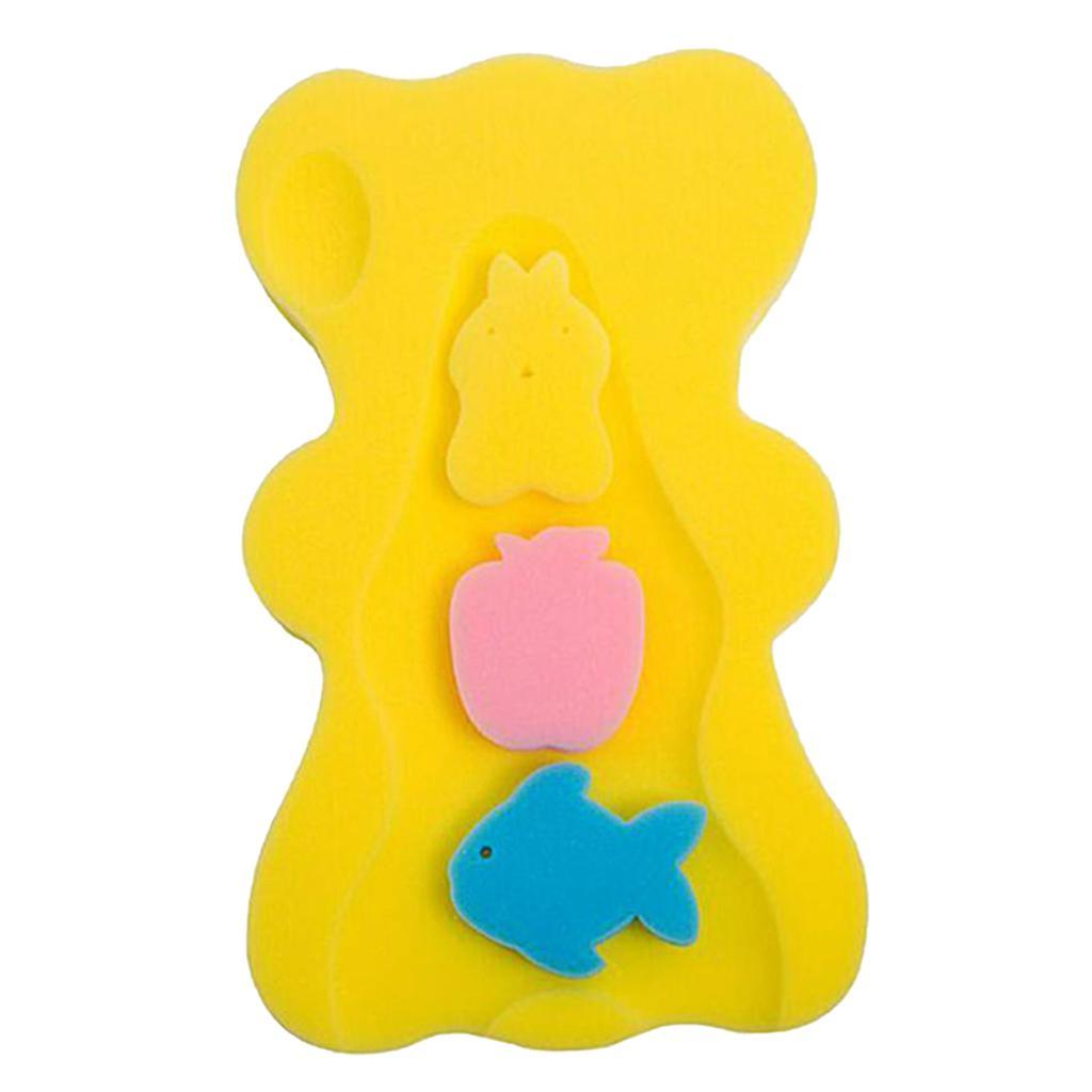 2pcs Cute Bath Sponge Infant Bath Cushion Comfy And Skid Proof Bathing Mat