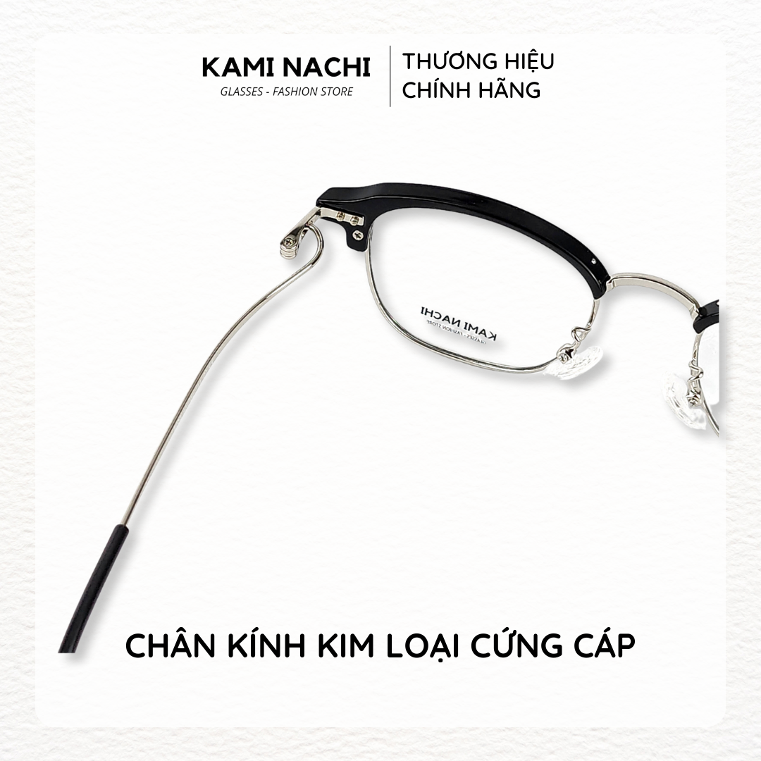 Gọng kính Xuân Hè mới KAMI NACHI 5033, chất liệu nhựa phối kim loại