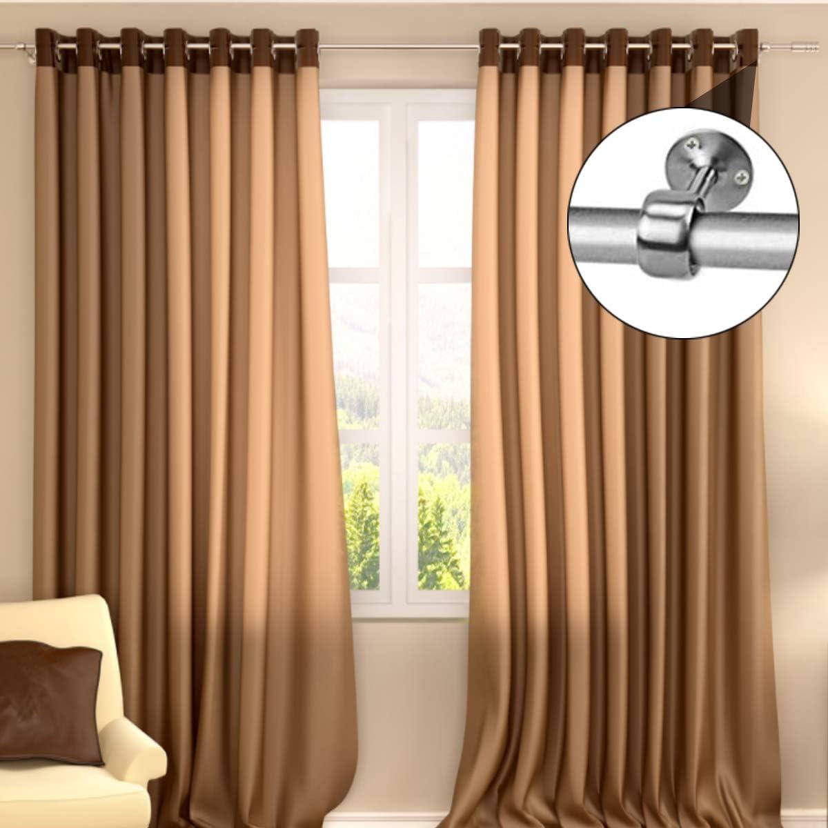 Giá đỡ thanh treo rèm 2 miếng, Thanh đỡ tủ quần áo bằng thép không gỉ Giá đỡ thanh treo tủ quần áo bằng vít và ống mở rộng cho tủ rèm tắm 25mm