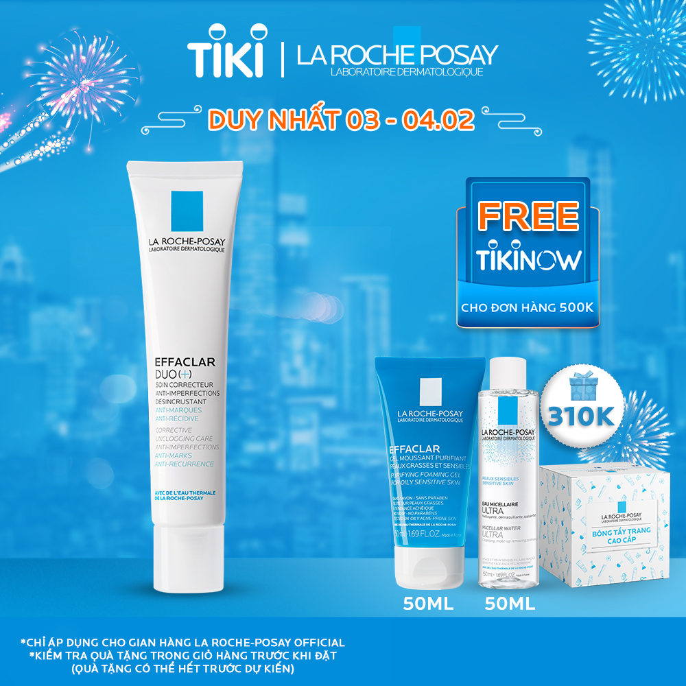 Combo Kem Dưỡng Giảm Mụn, Ngừa Vết Thâm, Se Nhỏ Lỗ Chân Lông La Roche-Posay Effaclar Duo+ M694050 + Gel Rửa Mặt Dành Cho Da Dầu Nhạy Cảm La Roche-Posay Effaclar Purifying Foaming Gel 100771312