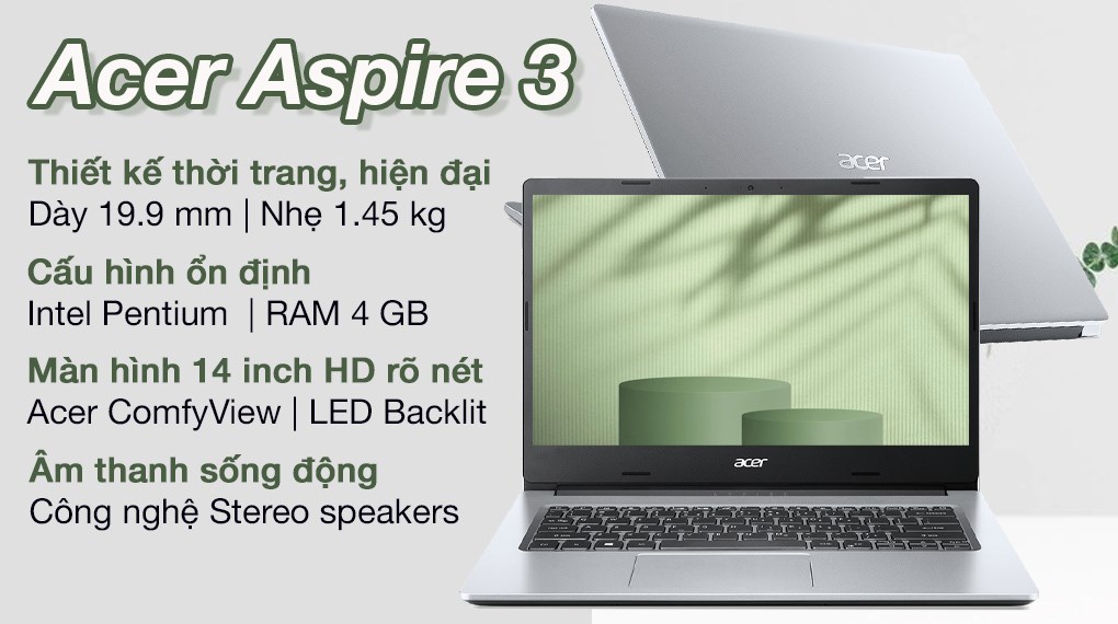 Hình ảnh Laptop Acer Aspire 3 A314 35 P3G9 N6000/4GB/256GB/Win11 - Hàng Chính Hãng