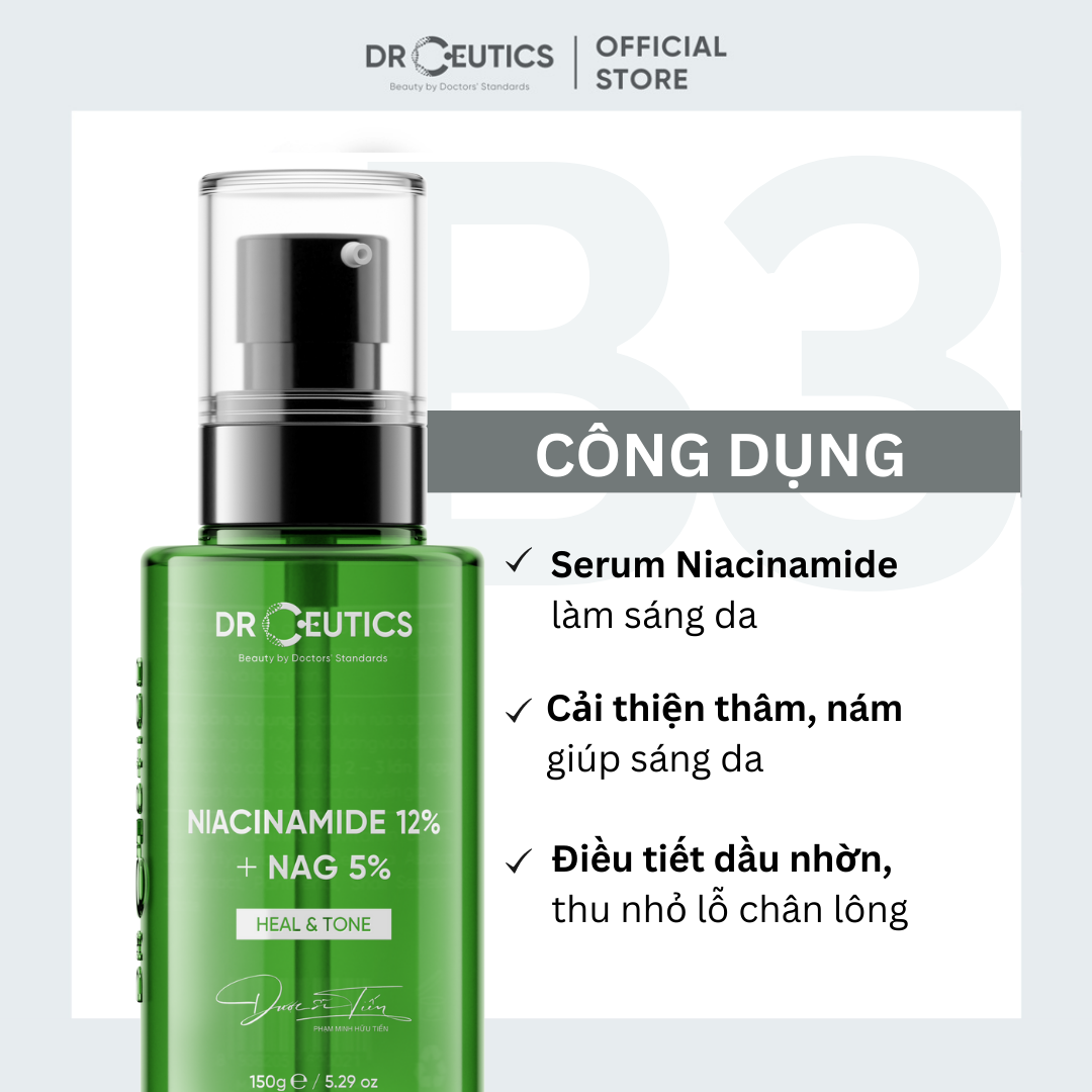 DRCEUTICS Tinh Chất Niacinamide 12% Giảm Thâm Sáng Da Kiềm Dầu - LIMITED VERSION