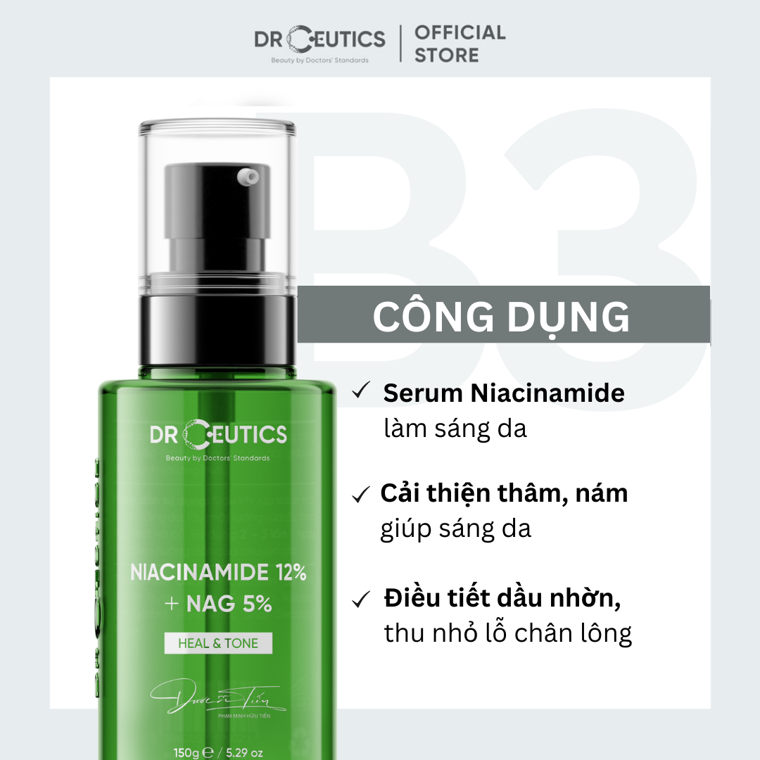 DRCEUTICS Tinh Chất Niacinamide 12% Giảm Thâm Sáng Da Kiềm Dầu - LIMITED VERSION (150g)