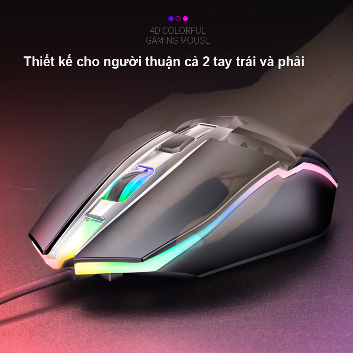 Chuột Game K-SNAKE M5 Đèn led RGB màu tự thay đổi.