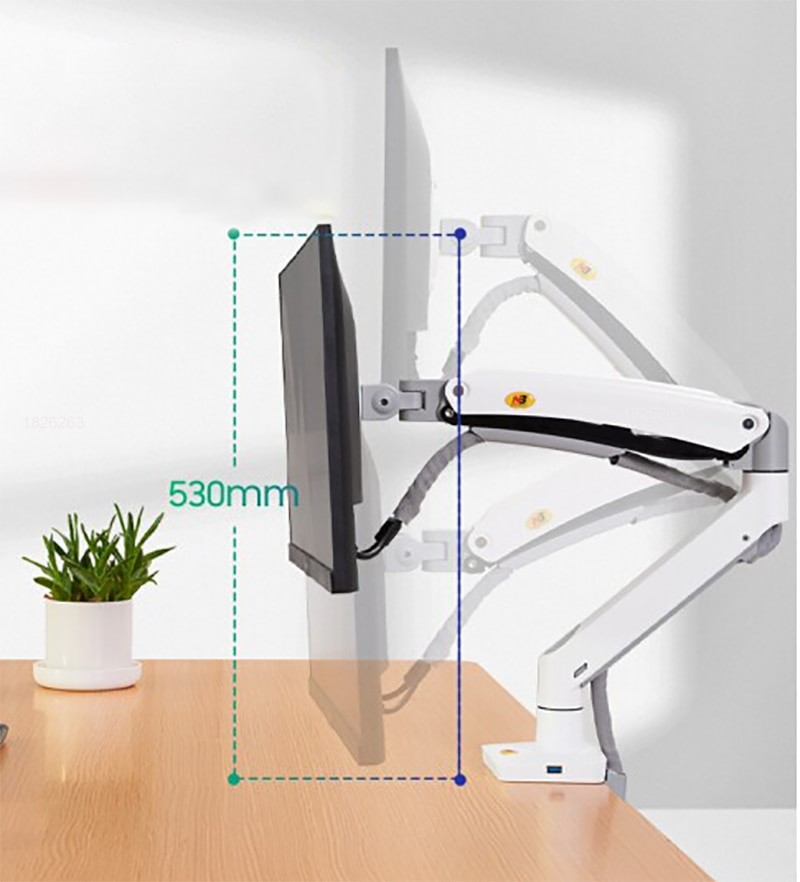 Giá đỡ màn hình máy tính siêu lớn F100A 22-35 inch, xoay 360 độ, tay dài, tích hợp USB 3.0, hàng Nhập Khẩu