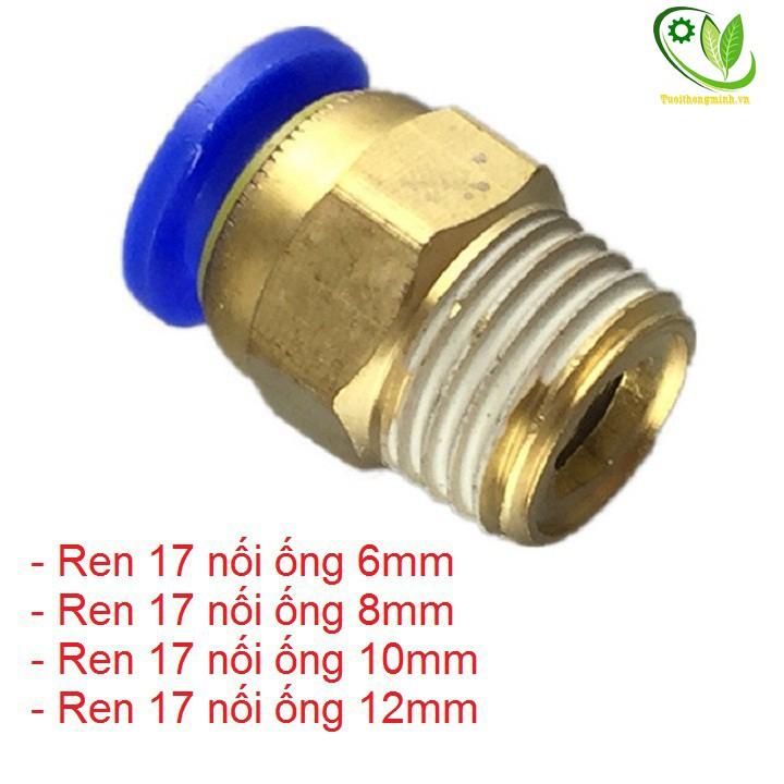 Ốc ren ngoài 17 ra ống 6,8,10,12mm