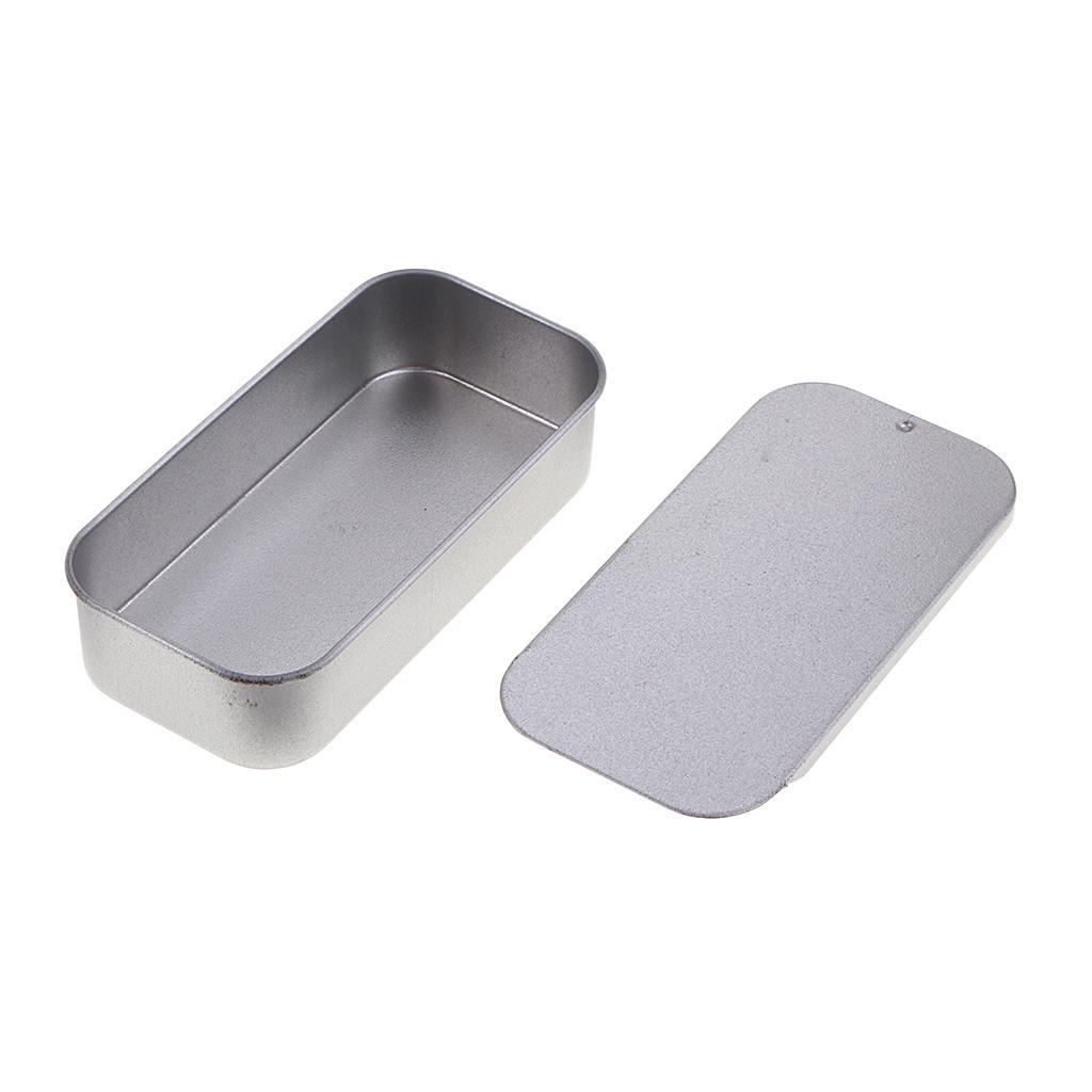 Metal Tin Rectangle Storage Slide Top Box Organizer Coin Key Container Case