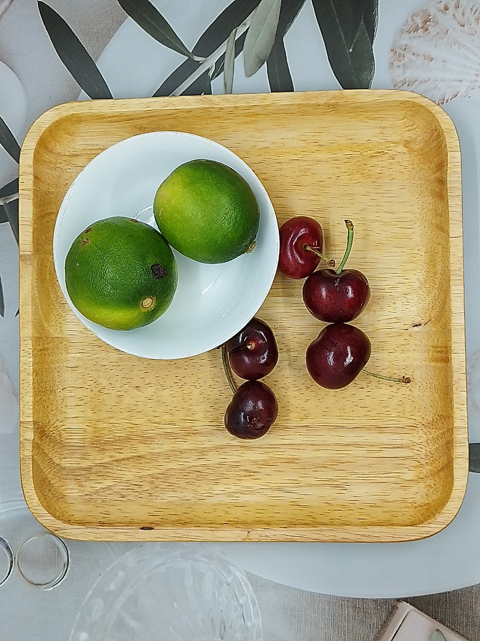 Khay Vuông Gỗ Bền Đẹp Sang Trọng Bưng Bê Đựng Đồ Ăn - Kích Thước 21 x 21 x 2 cm
