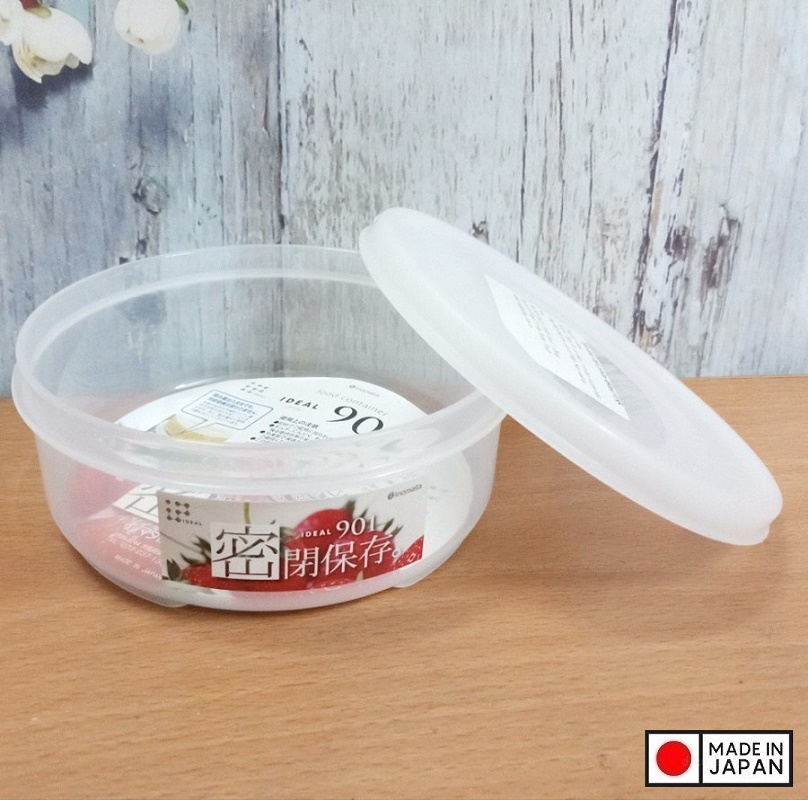 Hộp nhựa bảo quản thực phẩm đa năng loại tròn có nắp - nội địa Nhật Bản 