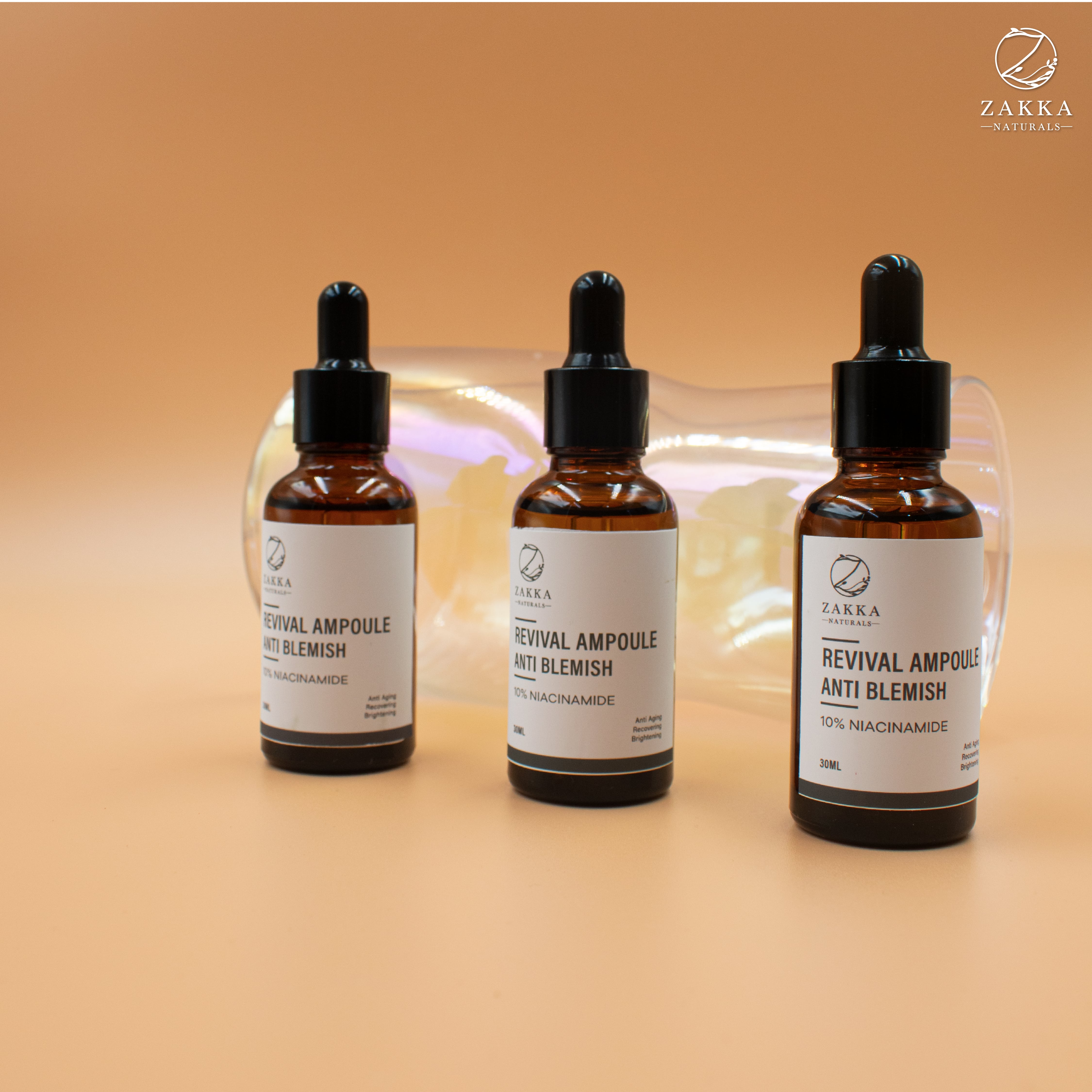 Serum Niacinamide Trắng Da, Giảm Thâm Mụn, Giảm Mụn, Cấp Nước, Giữ Ẩm, Chống Lão Hóa Phục Hồi Da Revival Ampoule Anti Blemish With 10% Niacinamide 30ml - Zakka Naturals