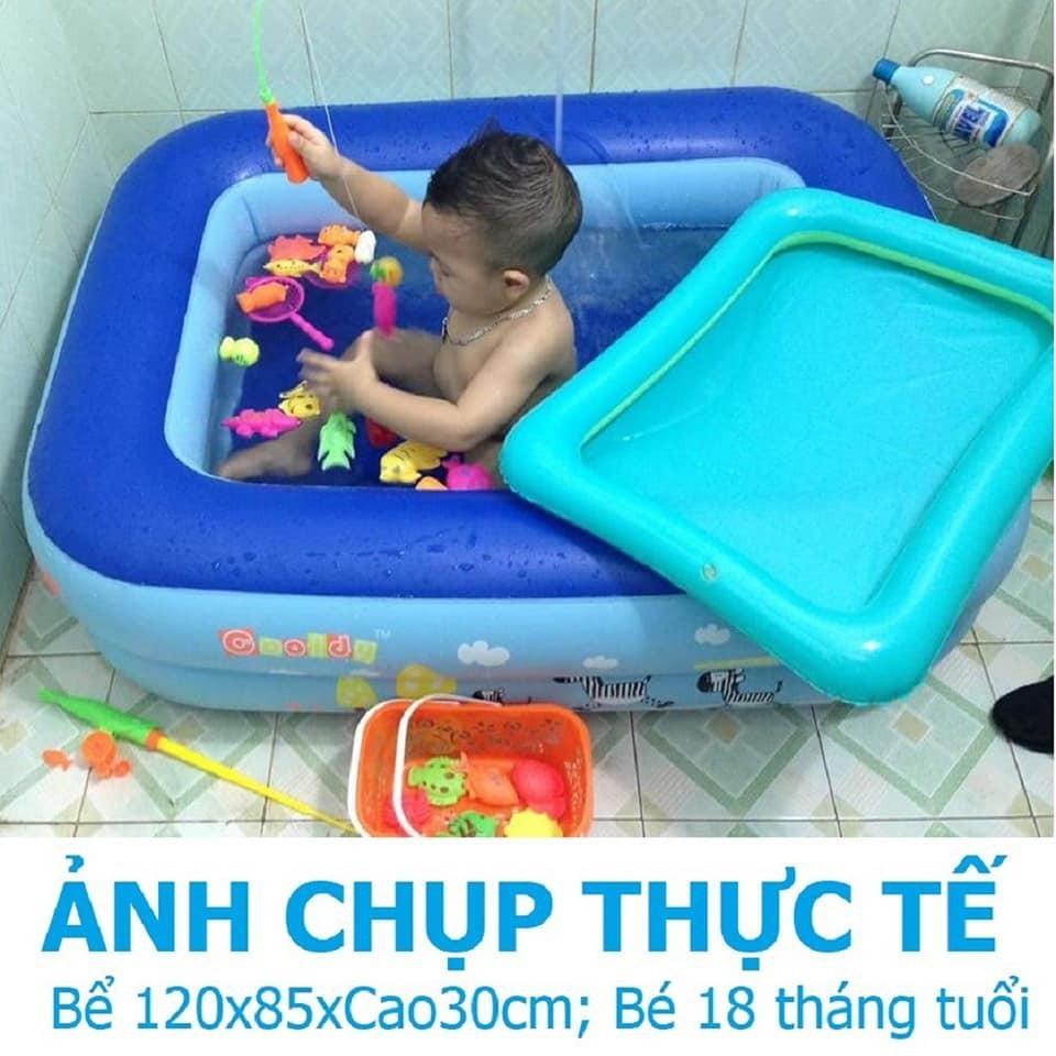 Bể bơi cho bé, Hồ bơi Phao 1m5 DÀY DẶN, ĐÁY CHỐNG TRƯỢT, TẶNG BỘ VÁ PHAO