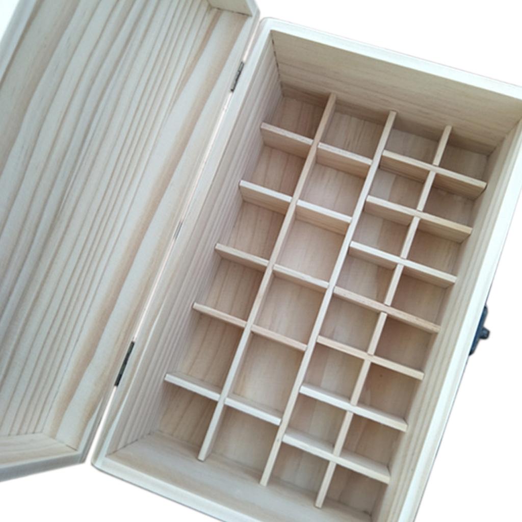 28 Slots Essential Oil Wooden Box Organizer Wood Storage Case for 30ml/10ml