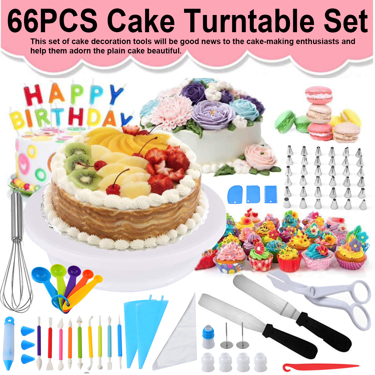 Mua 66PCS DIY Cake Turntable Set Cake Decorating Supplies Pastry ...