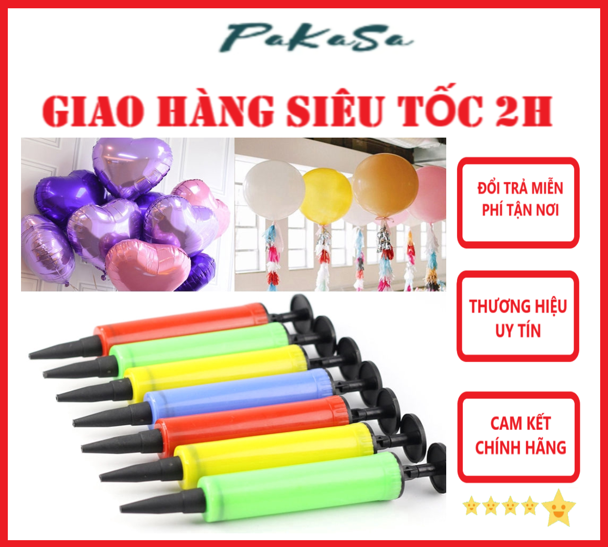 Dụng Cụ Bơm Bóng Sinh Nhật , Sự Kiện Cầm Tay Mini - Chính Hãng ( Màu ngẫu nhiên)