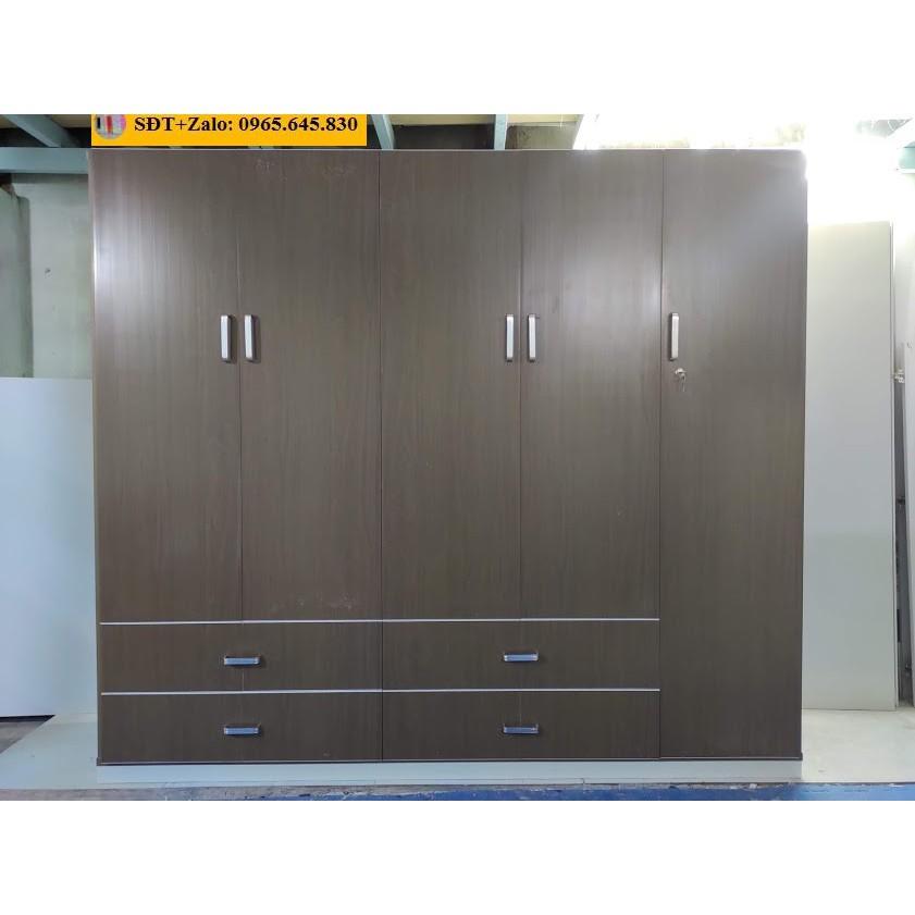 Tủ Nhựa Đài Loan 5 Cánh Màu Gỗ Muồng 530