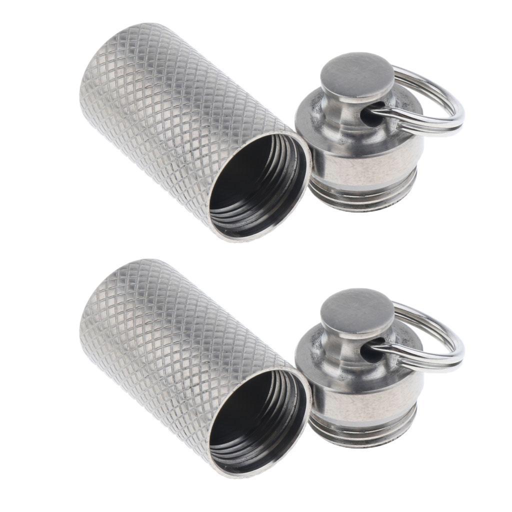 2x Outdoor Portable First Aid Container Waterproof  Box Capsule Keychain