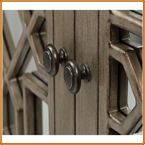 Kệ trang trí Vintage Juno Sofa cánh kính kèm đèn led chiếu sáng hiện đại