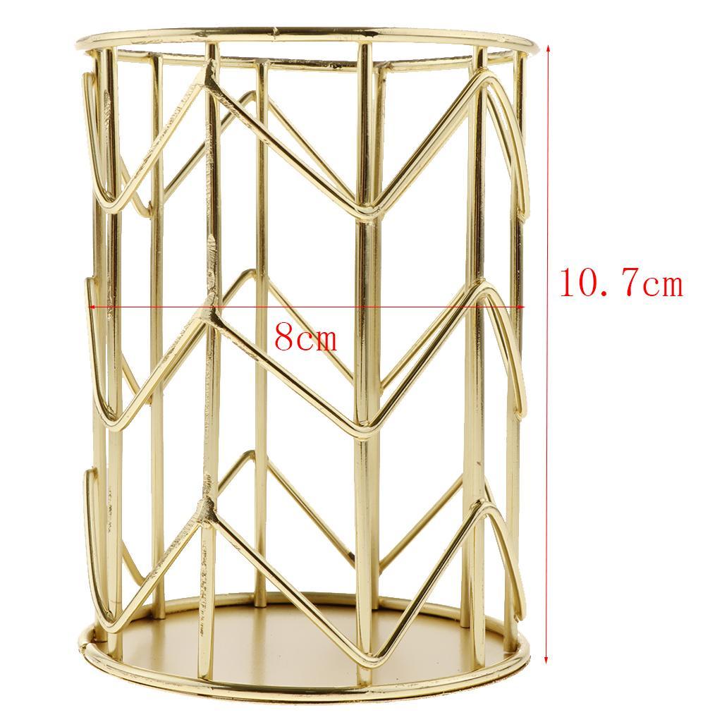 European   Wire Pencil Holder  School Office Golden