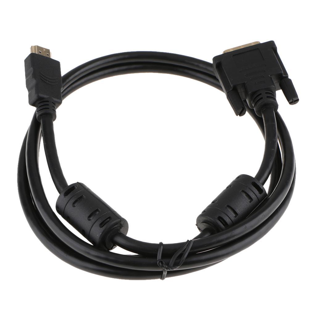 6ft Male to DVI 24+1 Male Cable Adapter HD 1080P for Notebook Display