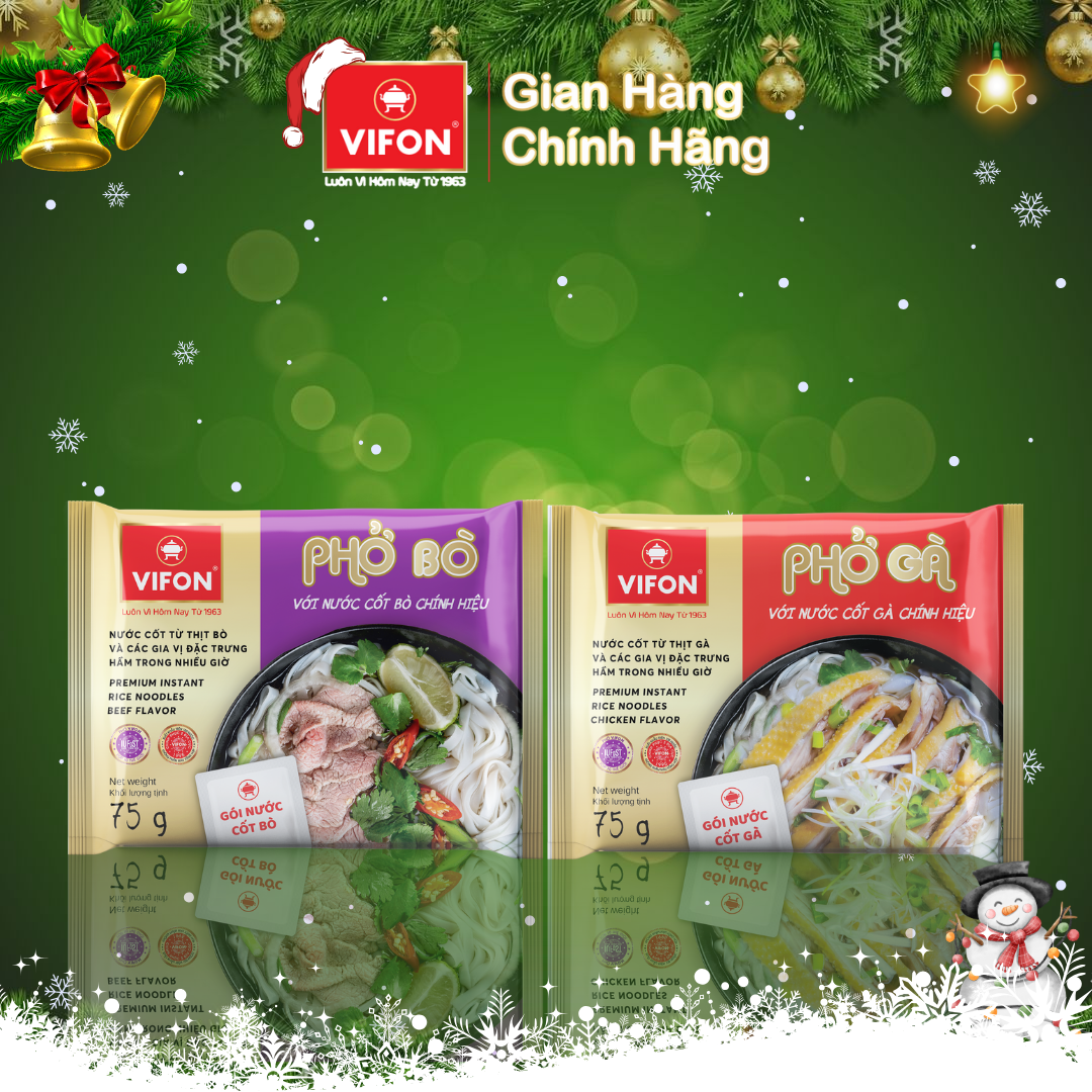 Thùng 24 gói Phở Bò/ Gà VIFON Có Gói Sốt 75gr/ gói