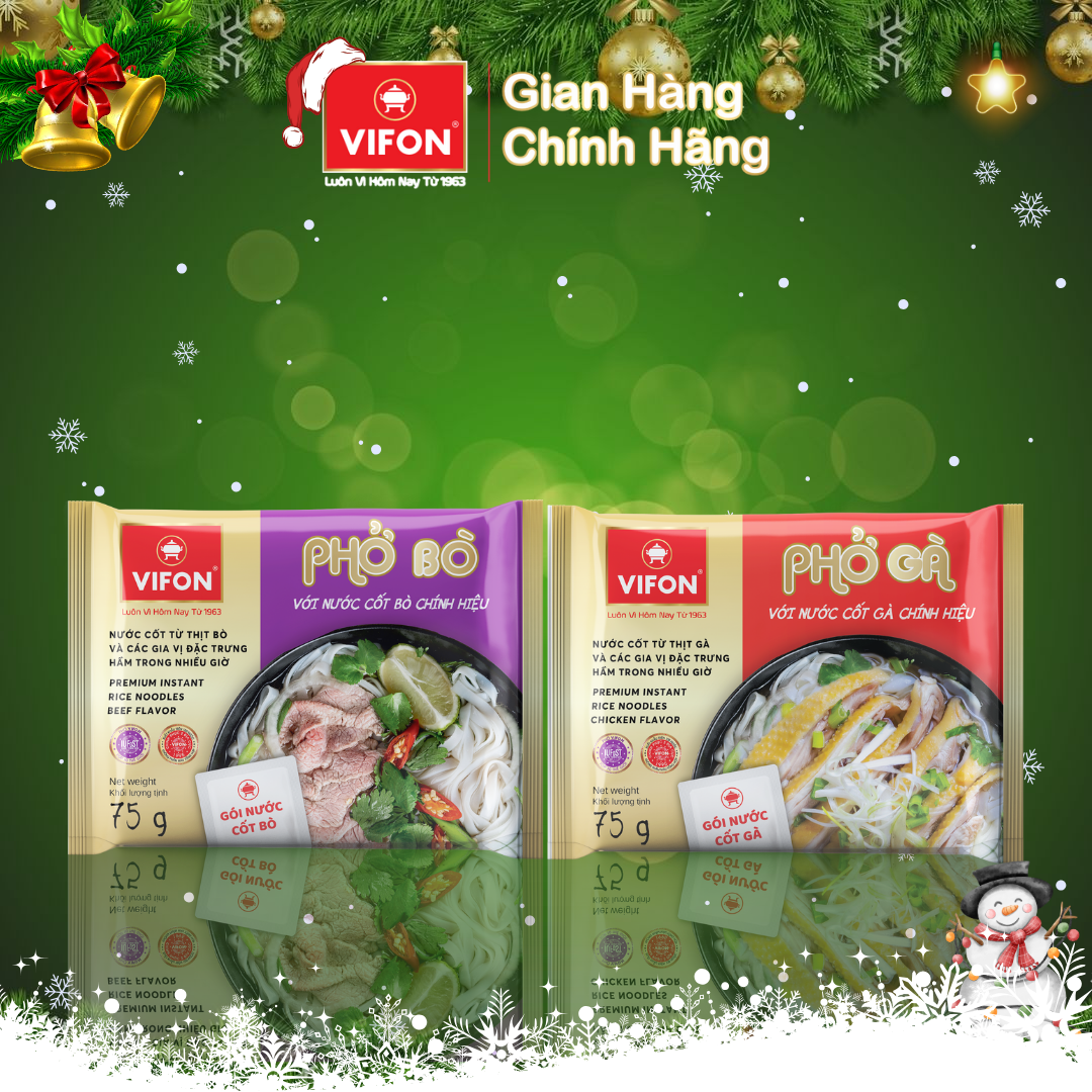 Thùng 24 gói Phở Bò/ Gà VIFON Có Gói Sốt  75gr/ gói