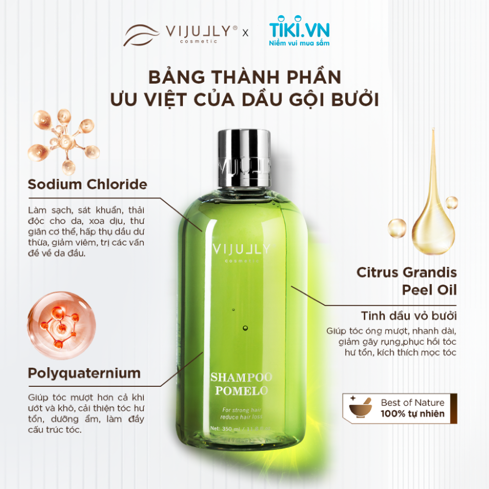 [COMBO 3 SP] DẦU GỘI BƯỞI NGĂN RỤNG TÓC VIJULLY COSMETIC - POMELO SHAMPO