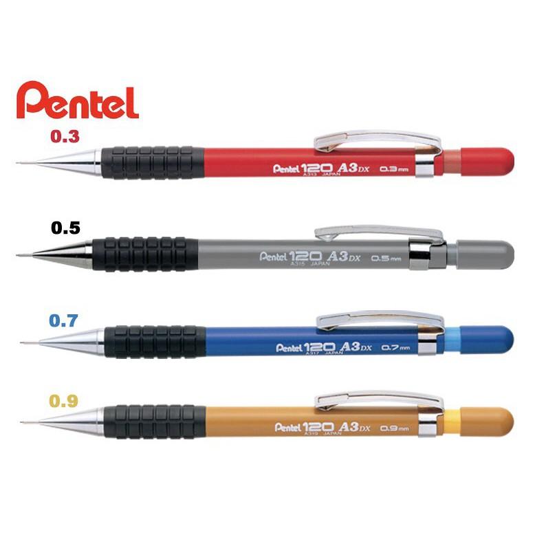 Bút chì bấm Pentel 120 A3 DX A313 A315 A317 A319 0.5mm 0.7mm 0.9mm Japan