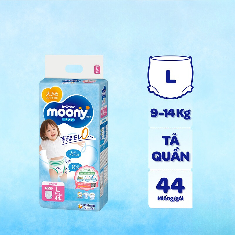 Tã - bỉm quần Moony L44
