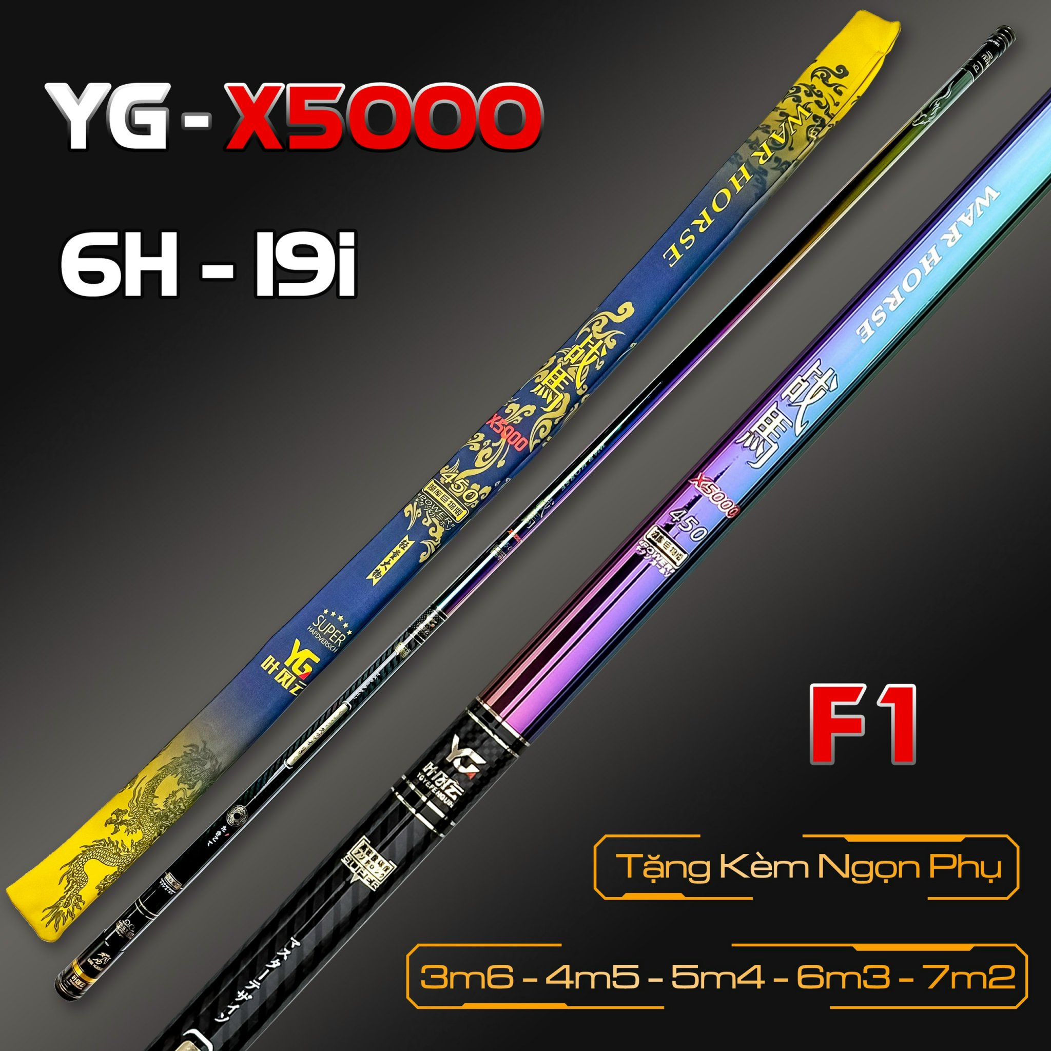 Cần Câu Tay YG X5000 Đối Trọng Săn Hàng Màu Titan Siêu Đẹp