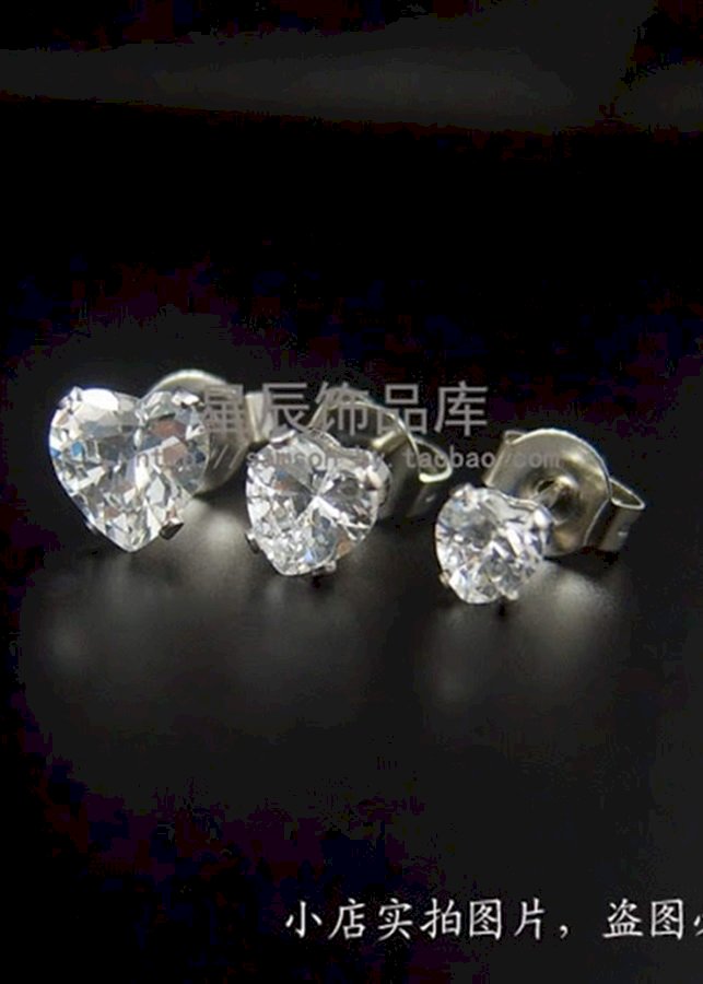 Bông tai inox đá pha lê mài trái tim BT23