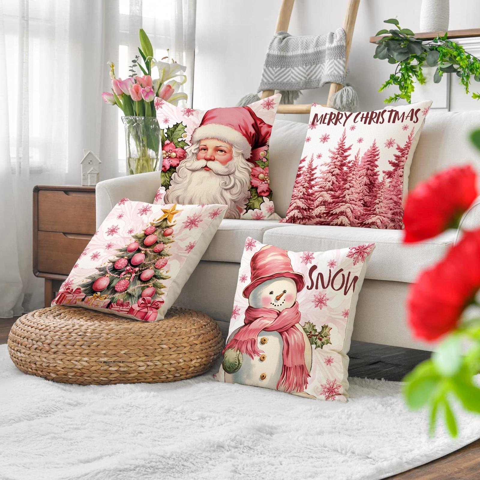 Christmas Throw Pillow Covers Throw Pillows Cases for New Year Farmhouse Bed