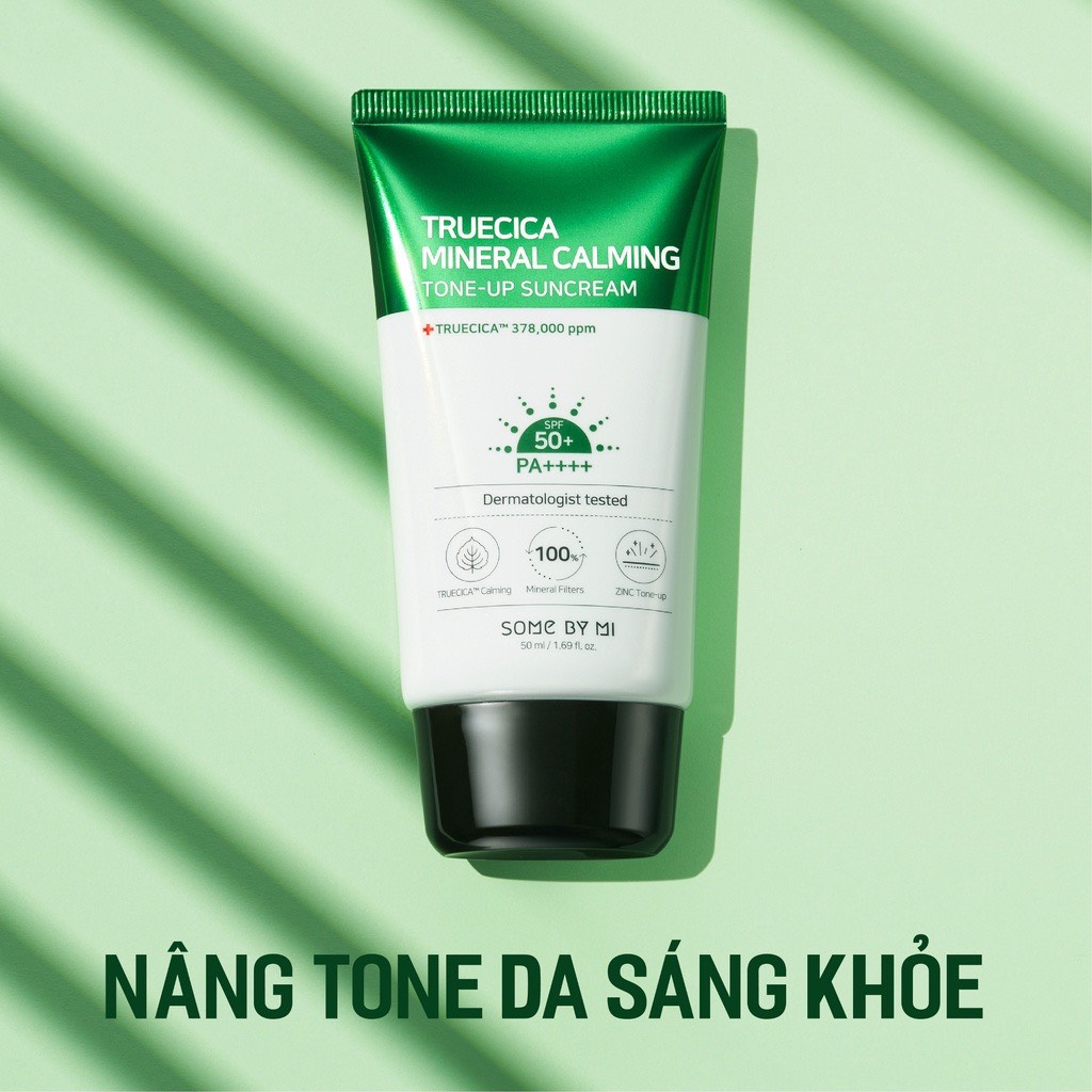 Kem Chống Nắng Dành Cho Da Dầu Mụn, Nhạy Cảm Some By Mi Truecica Mineral Calming Tone-up Suncream 50 ml