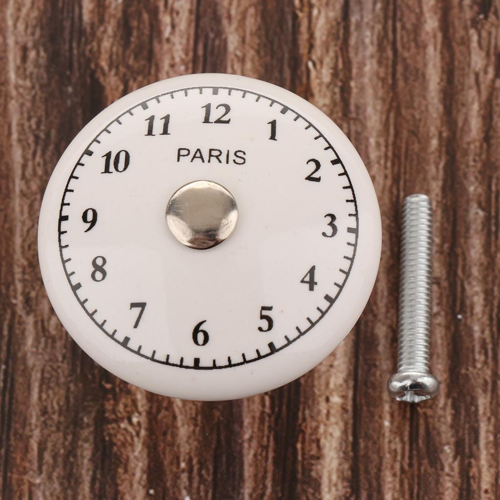 2 Pieces Round Black and White Ceramic Cabinet Knobs for Home Furniture