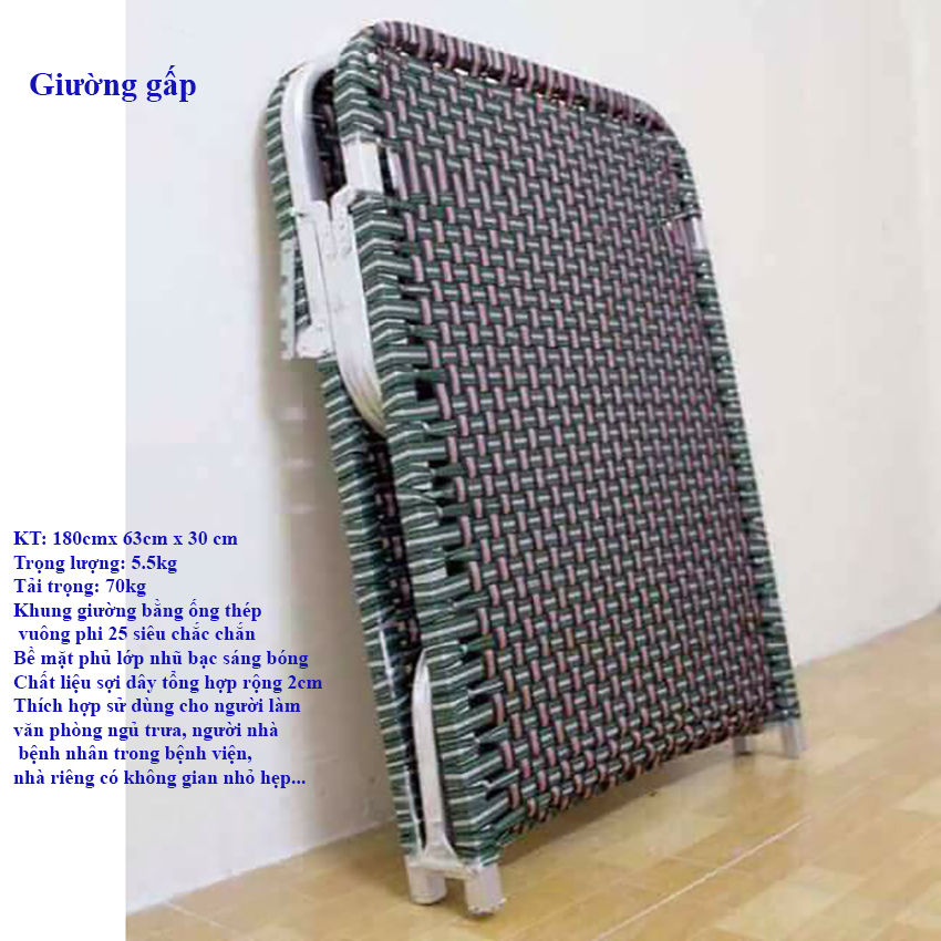 GIƯỜNG GẤP VĂN PHÒNG KHUNG NHÔM