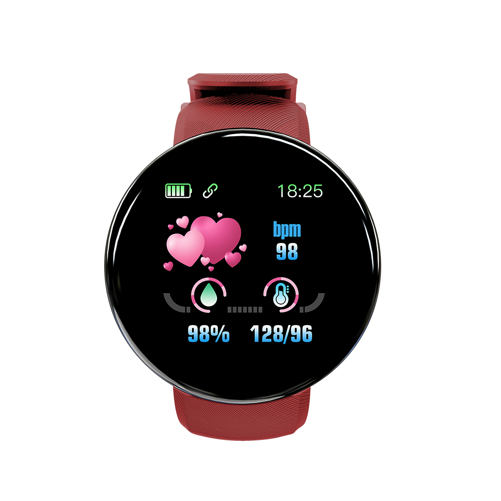 Đồng hồ thông minh D18 Màn hình TFT 1,3 inch IP65 Vòng đeo tay chống nước,theo dõi nhịp tim,giấc ngủ