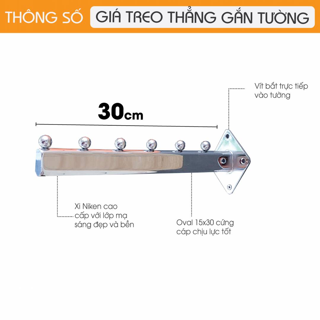 Giá treo Oval thẳng gắn tường SMLIFE