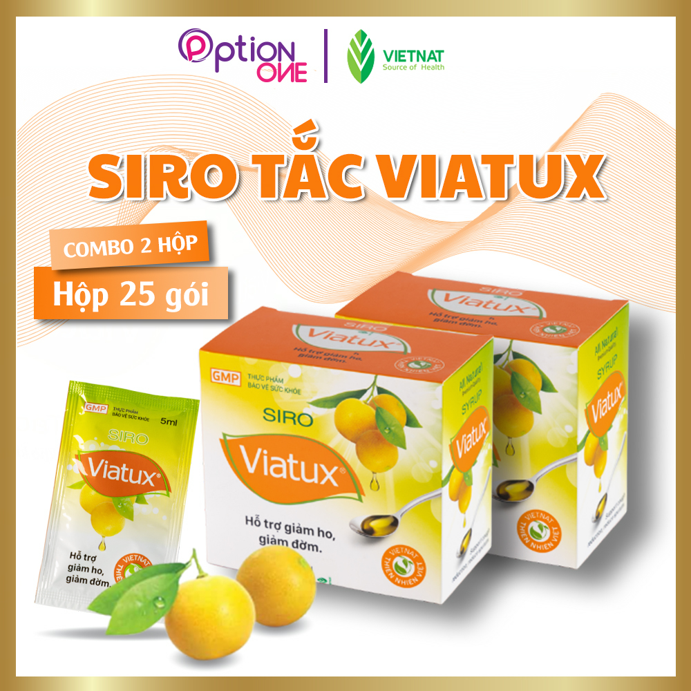 Siro Viatux tắc Vietnat giảm ho tiêu đàm - 25 gói/ hộp