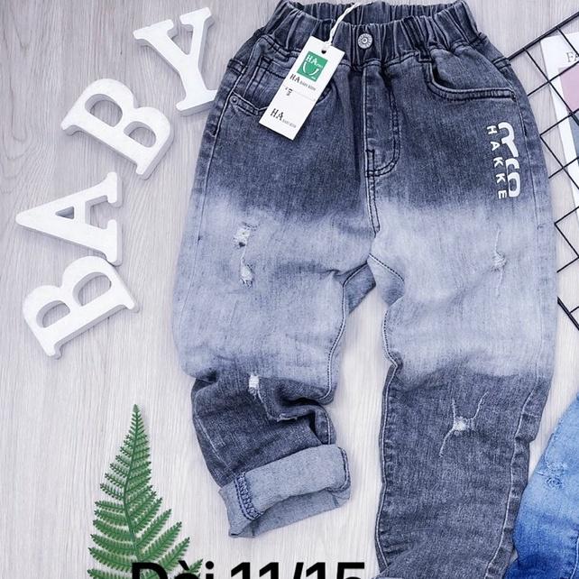 Quần jeans dài cho bé trai phối đồ đi chơi đi tiệc phong cách đẹp size 25-35kg hàng co giãn thoải mái