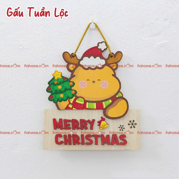 Bảng Gỗ Tuần Lộc 25 cm - Trang Trí Giáng Sinh - Bách Mộc